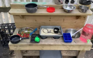 mud kitchen and outdoor learning